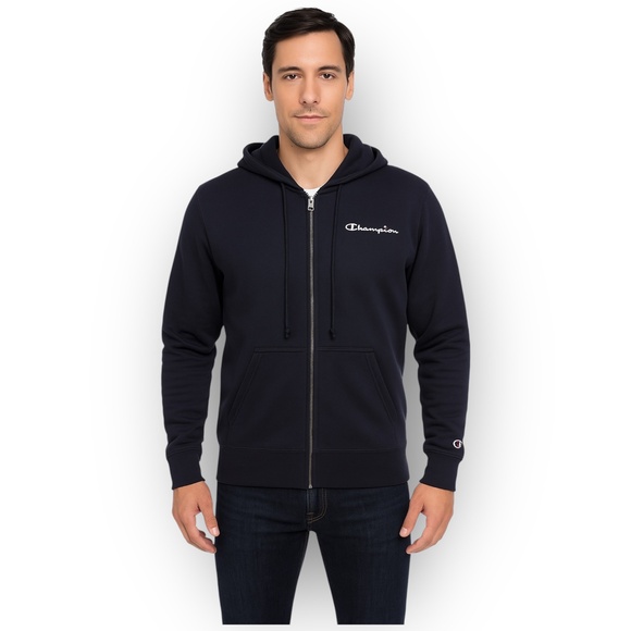 NWT Champion Men’s Full Zip Hoodie – Navy – Size Medium - Picture 1 of 5